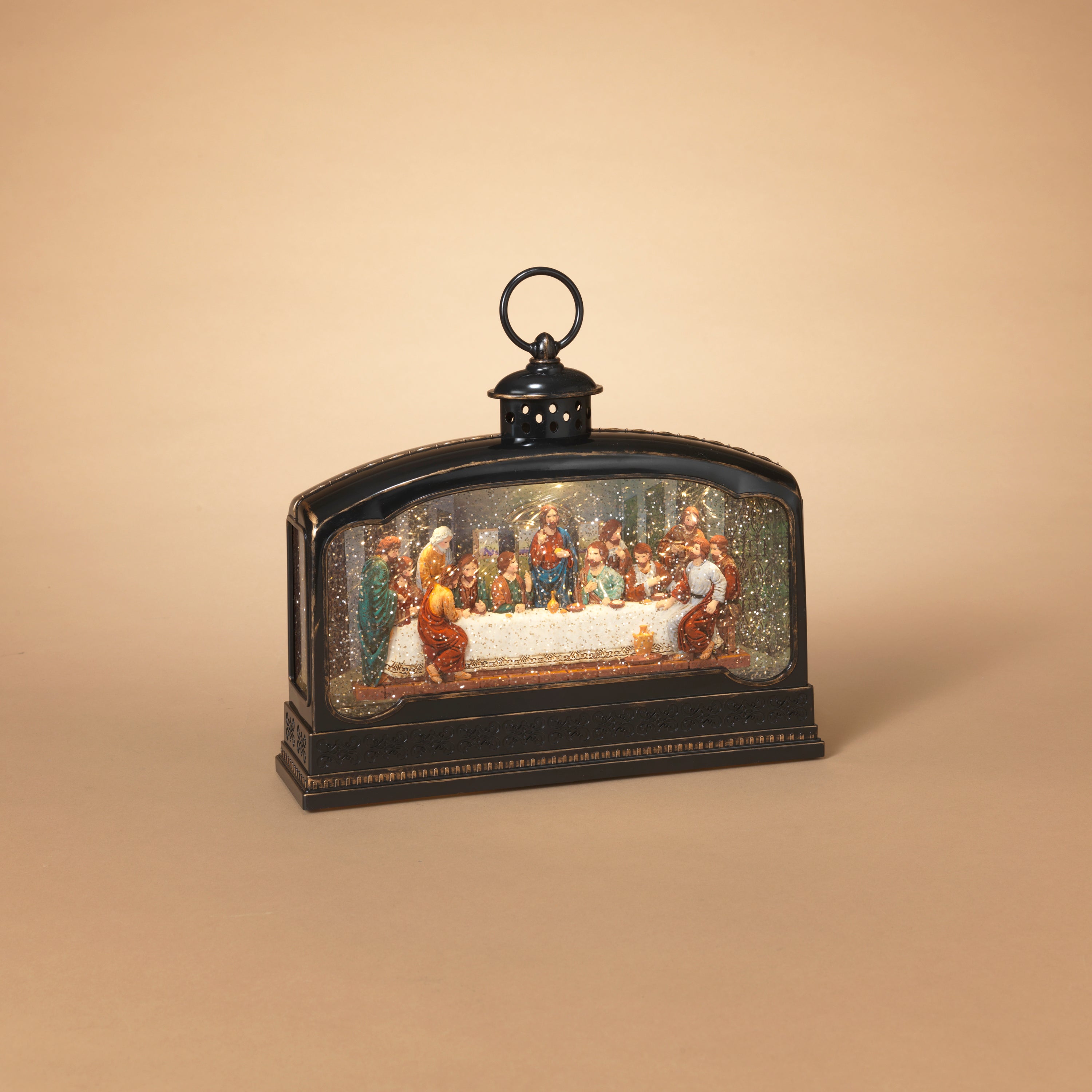 Whimsical 11.5 in L Battery Operated Lighted Nativity Scene Spinning Water Globe